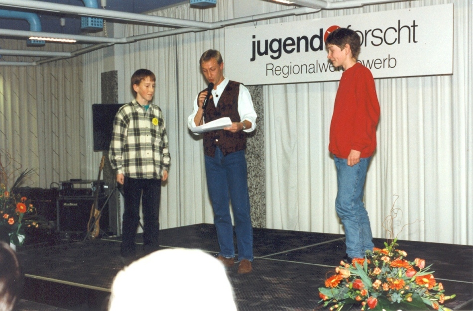 Wenzel and Felix at the awards ceremony of the regional competition
