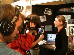 Meike Spiess wird interviewt - Bundeswettbewerb