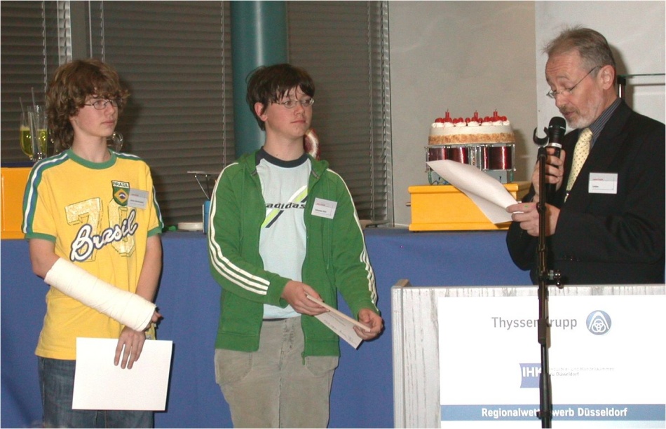 Jochen and Sebastian win the regional contest in computer science