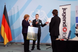 German Chancellor Angela Merkel, Tobias Kaufmann, Michael Schmitz - Federal Chancellery