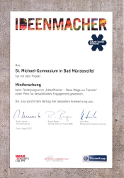 Award certificate - IdeenPark
