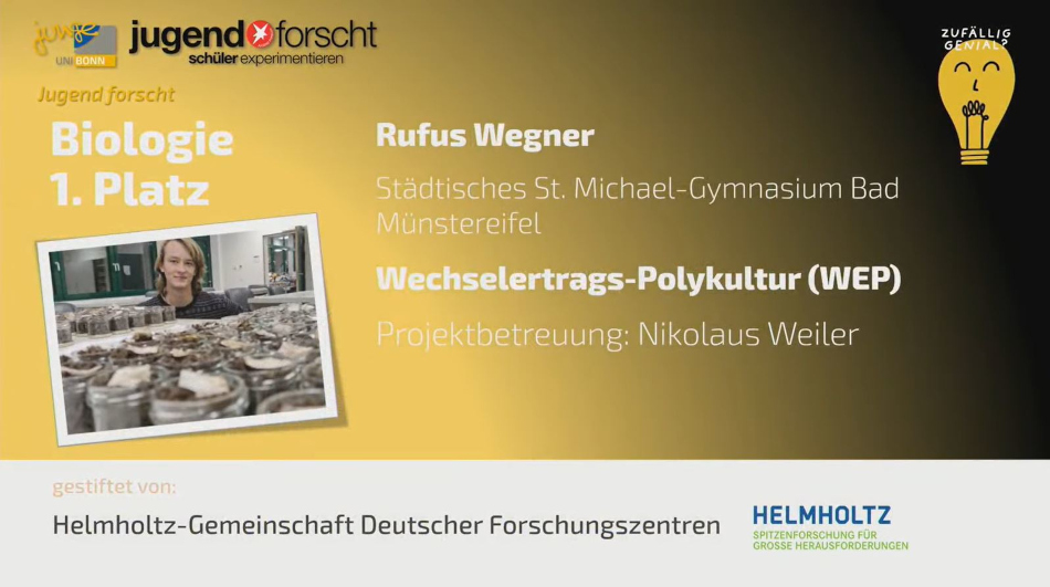 Rufus Wegner wins the digital regional contest in biology with his polyculture